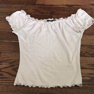 Striped off the shoulder top